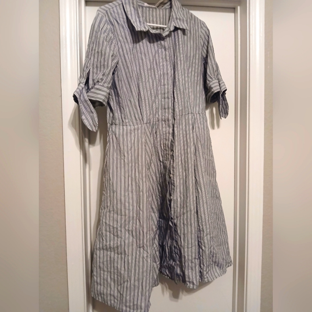 Chic Striped Button-Up Dress